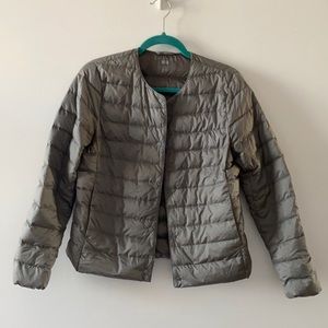 Uniqlo ultra light down jacket in silver